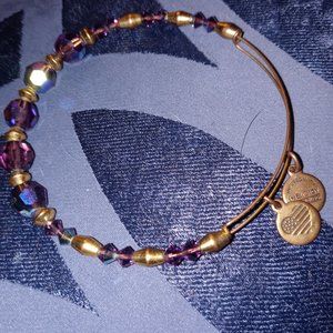 Alex and Ani Purple Gemstone Bangle Bracelet
